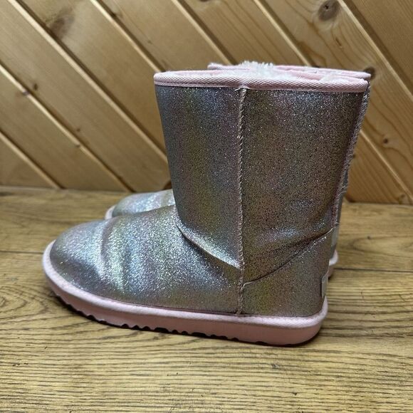 Ugg Classic II Metallic Glitter Pink Boots 6 Kids Rainbow Glitter 1130784K EUC - Picture 5 of 10